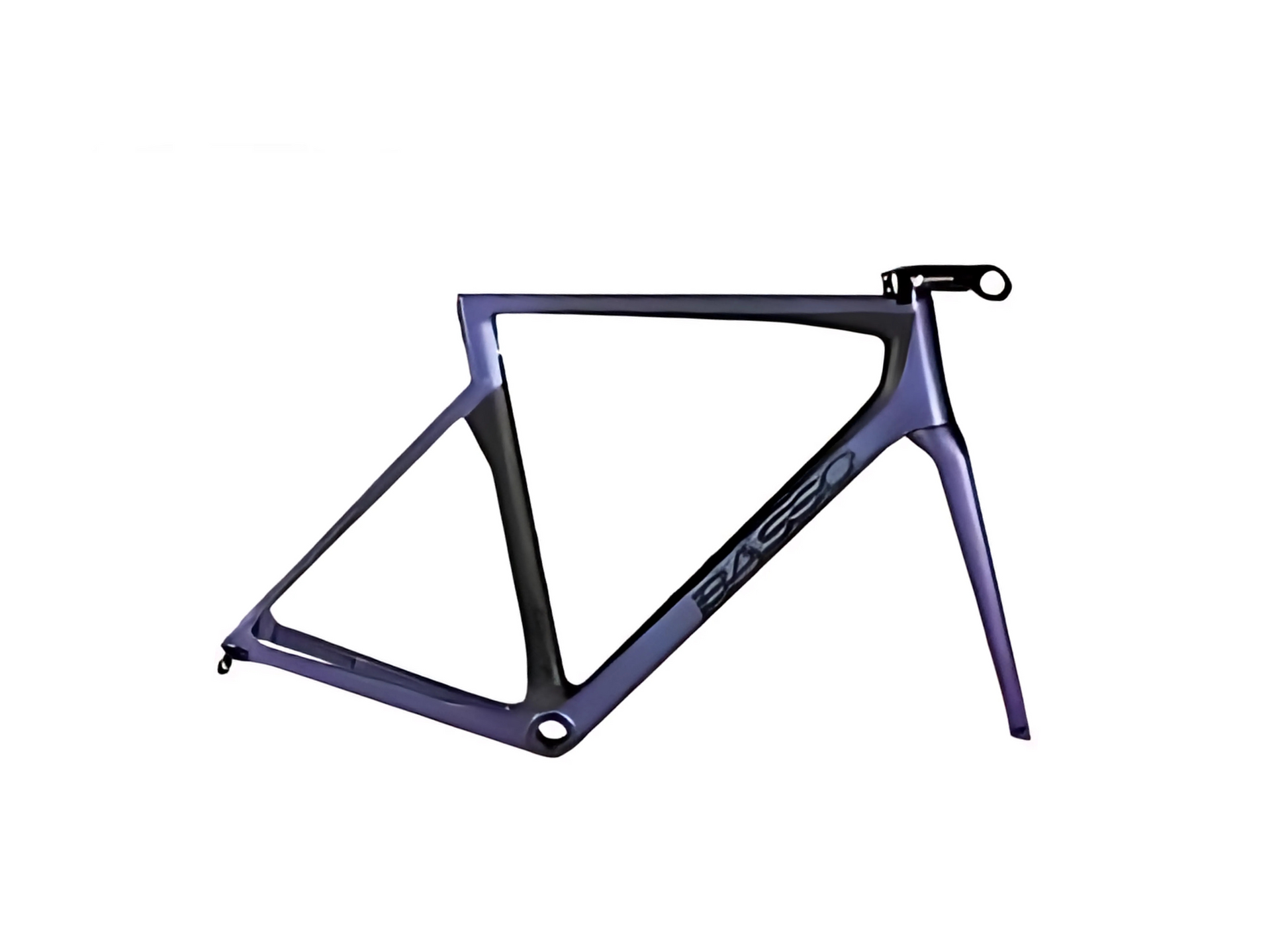 A black Basso Diamante SV road bike frame set against a white background.