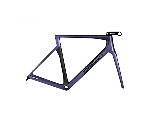 A black Basso Diamante SV road bike frame set against a white background.